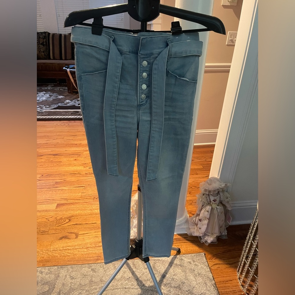 Express Blue Ankle & Cropped Jeans